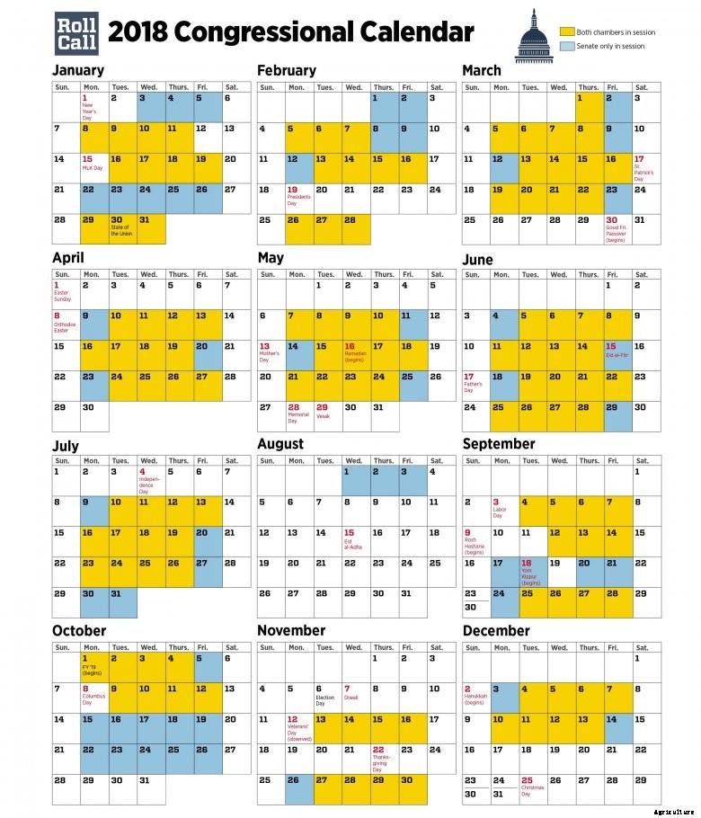 2018CongressionalCalendar